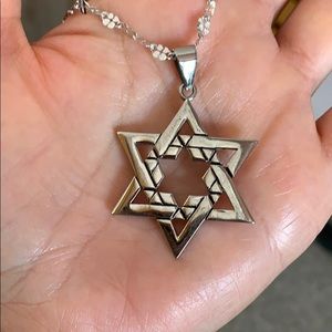 Stainless steel Star of David and 18” 4mm Chain